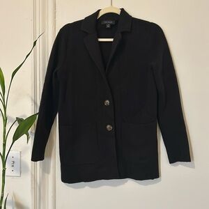 Ann Taylor XS Black Button Down Collared Sweater with Pockets